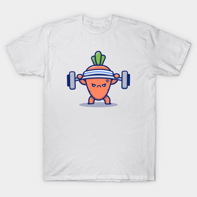 Cute Carrot Lifting Barbell T-Shirt by Catalyst Labs